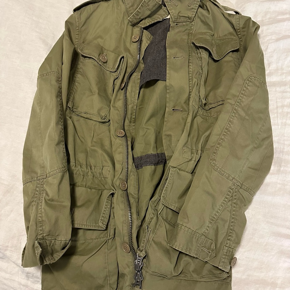 Vintage J. Crew Utility Jacket. Removable Hood.